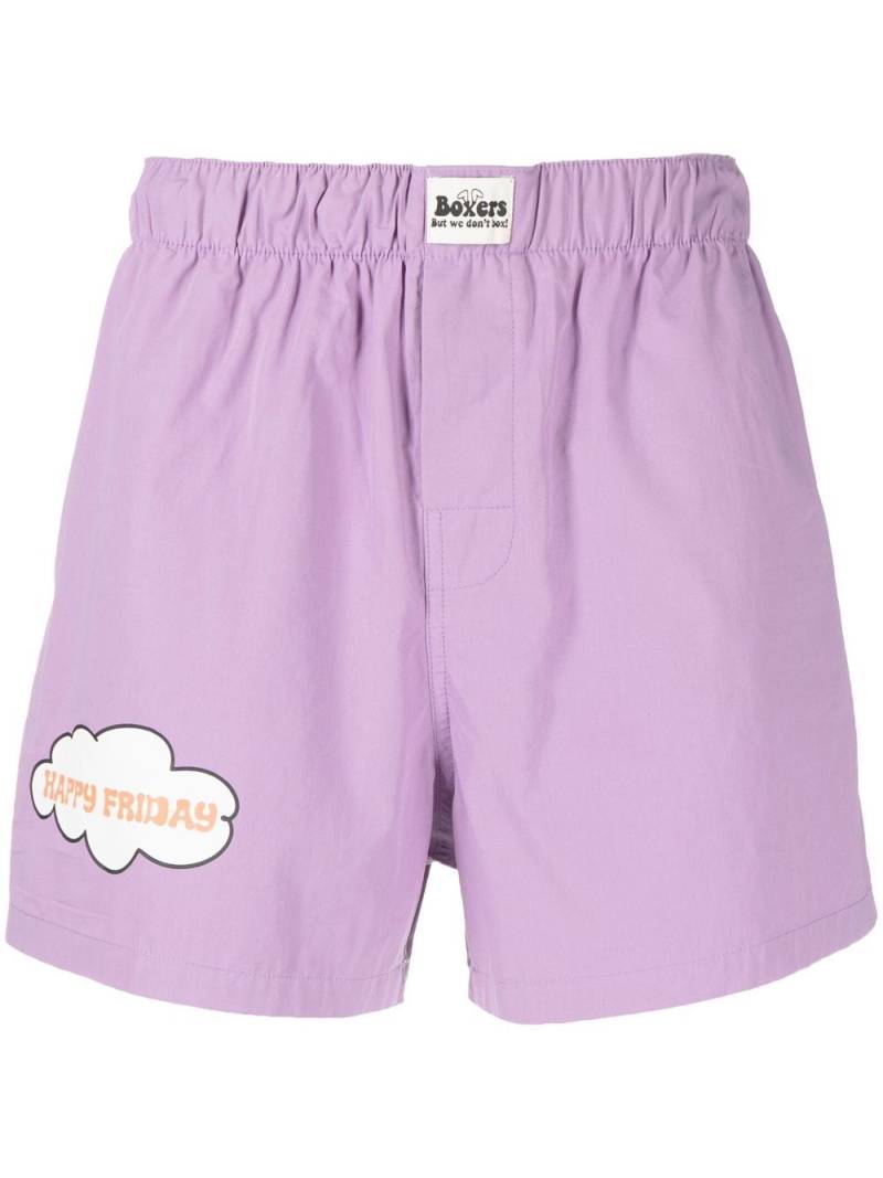 Natasha Zinko Happy Friday boxer shorts - Purple von Natasha Zinko