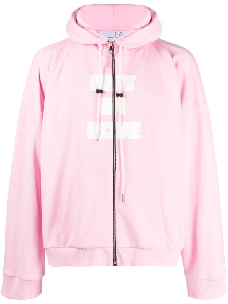 Natasha Zinko Heart graphic-print hoodie - Pink von Natasha Zinko