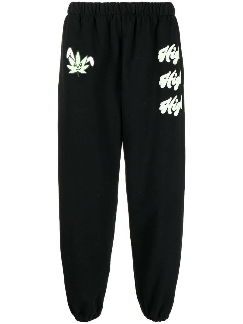 Natasha Zinko High-print track pants - Black von Natasha Zinko