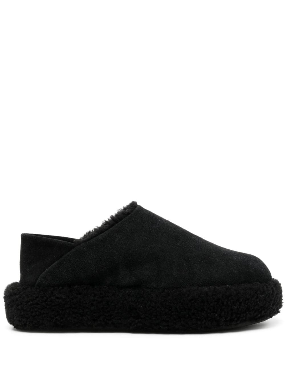 Natasha Zinko Monster shearling convertible slides - Black von Natasha Zinko