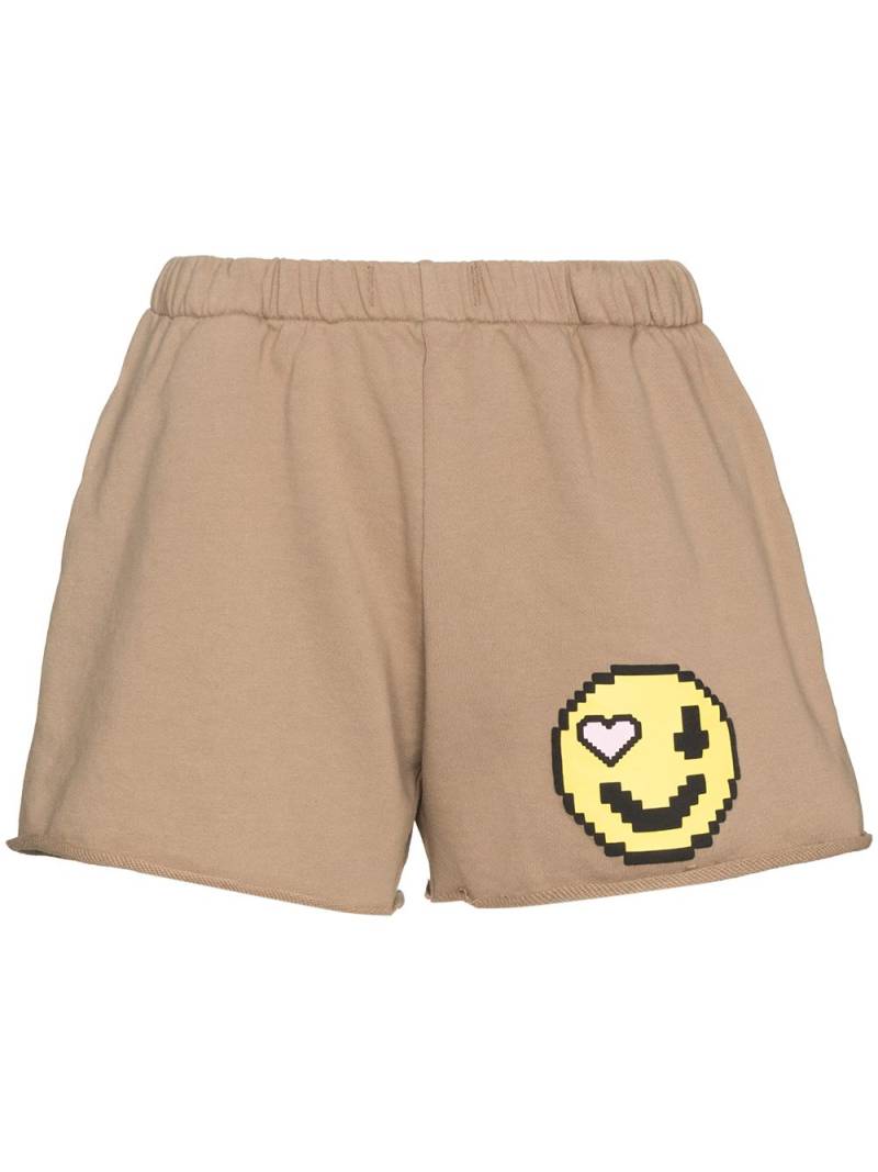 Natasha Zinko Emoji-print track shorts - Neutrals von Natasha Zinko