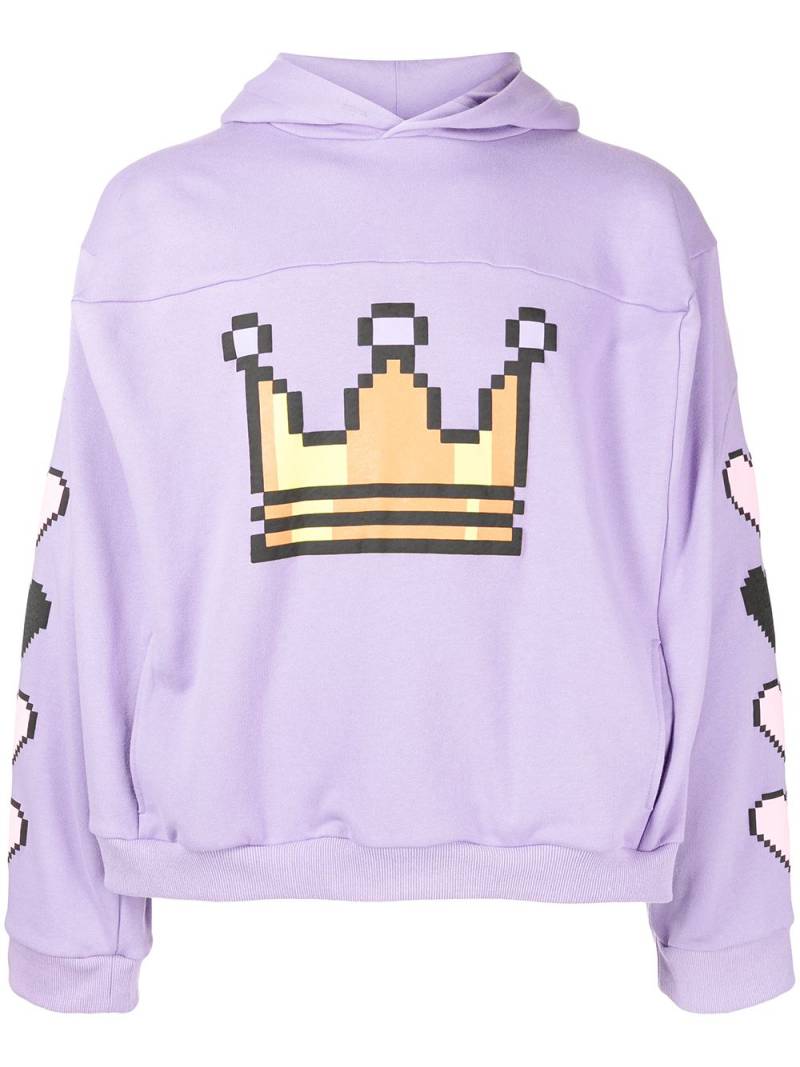 Natasha Zinko Pixel Crown Box Hoodie - Purple von Natasha Zinko