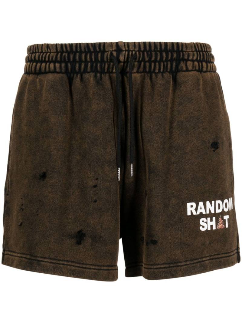 Natasha Zinko Random distressed-effect cotton shorts - Brown von Natasha Zinko