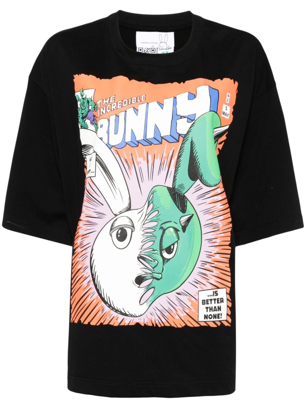 Natasha Zinko The Incredible Bunny cotton T-shirt - Black von Natasha Zinko