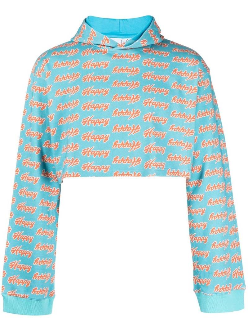 Natasha Zinko all-over Angry-print hoodie - Blue von Natasha Zinko