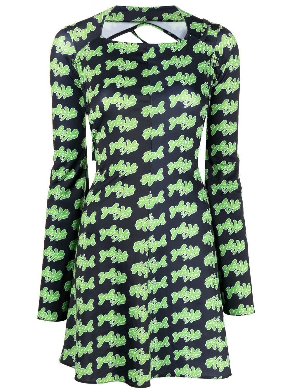 Natasha Zinko all-over High-print dress - Black von Natasha Zinko