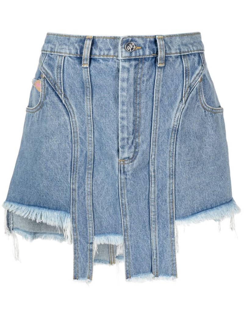 Natasha Zinko asymmetric denim mini skirt - Blue von Natasha Zinko