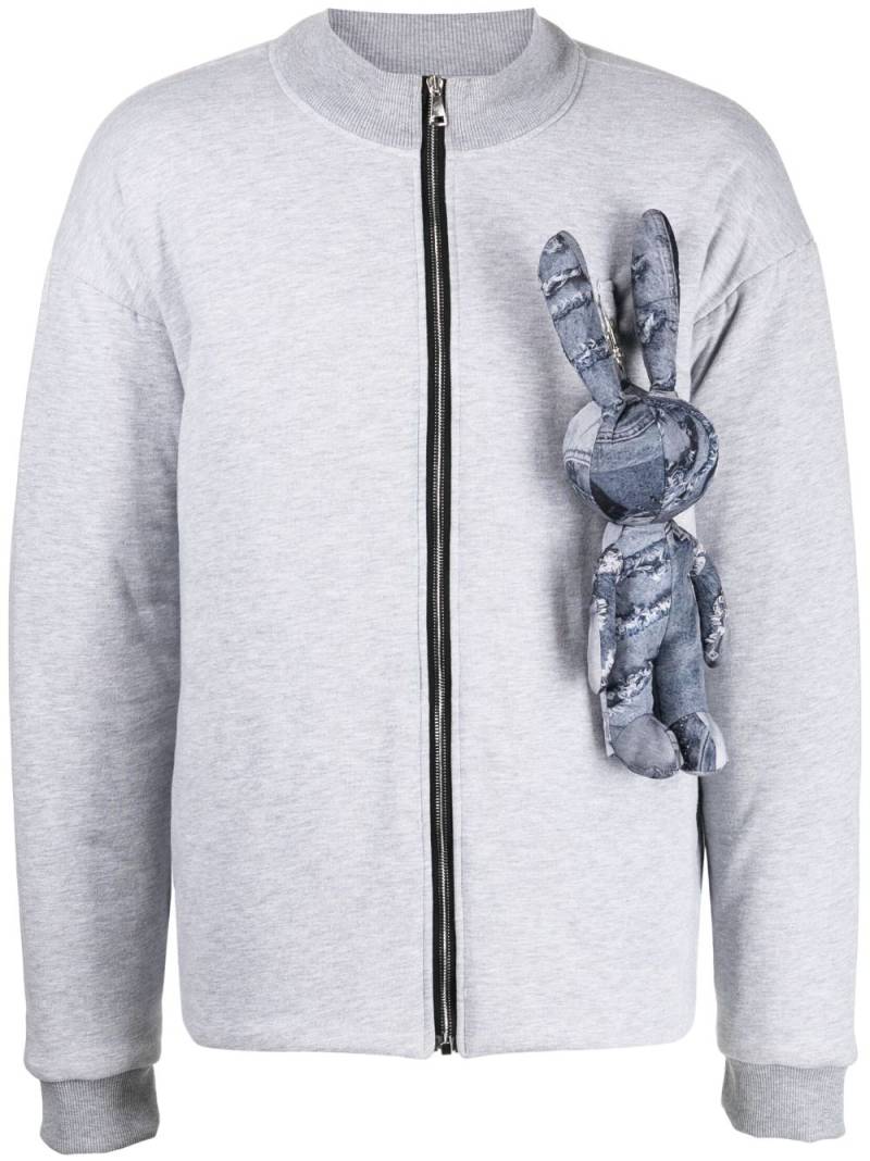 Natasha Zinko bunny-appliqué bomber jacket - Grey von Natasha Zinko