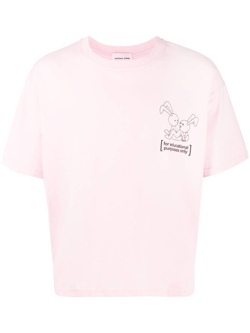 Natasha Zinko bunny-print T-shirt - Pink von Natasha Zinko