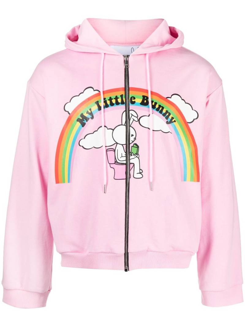 Natasha Zinko bunny-print hoodie - Pink von Natasha Zinko