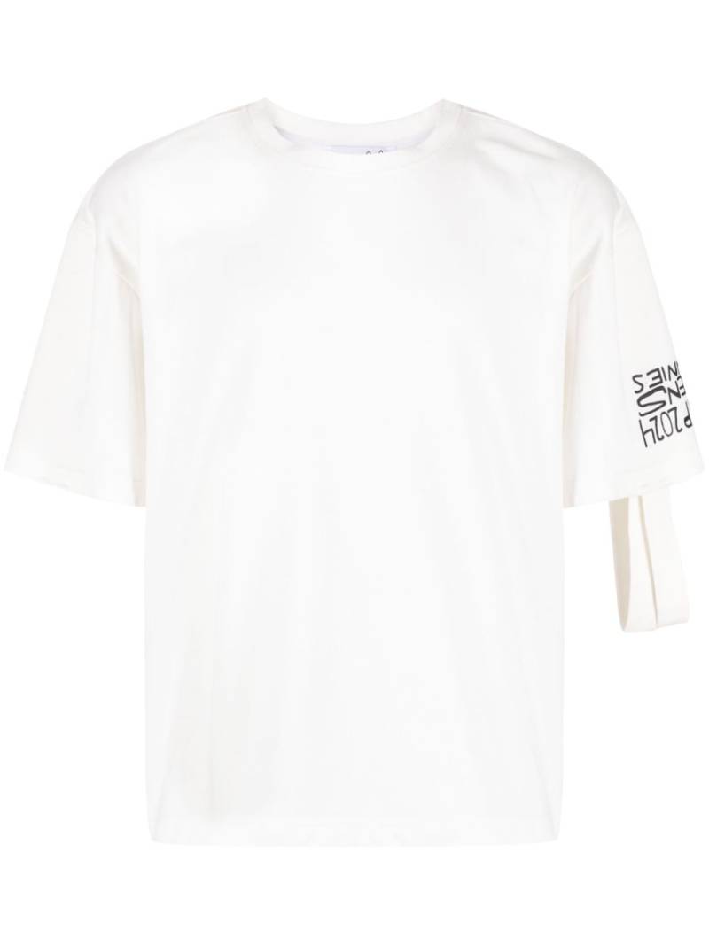 Natasha Zinko camping-slogan convertible t-shirt - White von Natasha Zinko