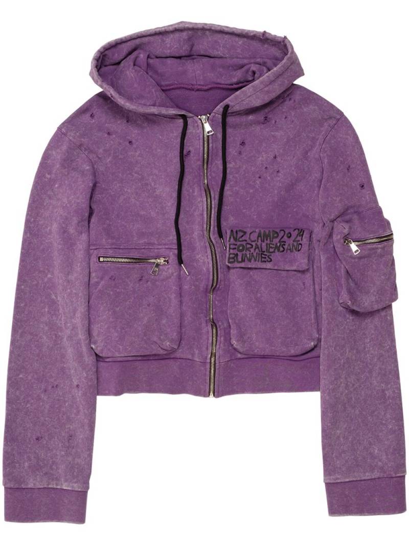 Natasha Zinko cropped cargo hoodie - Purple von Natasha Zinko