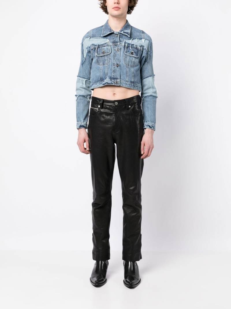 Natasha Zinko cropped distressed-detail denim jacket - Blue von Natasha Zinko