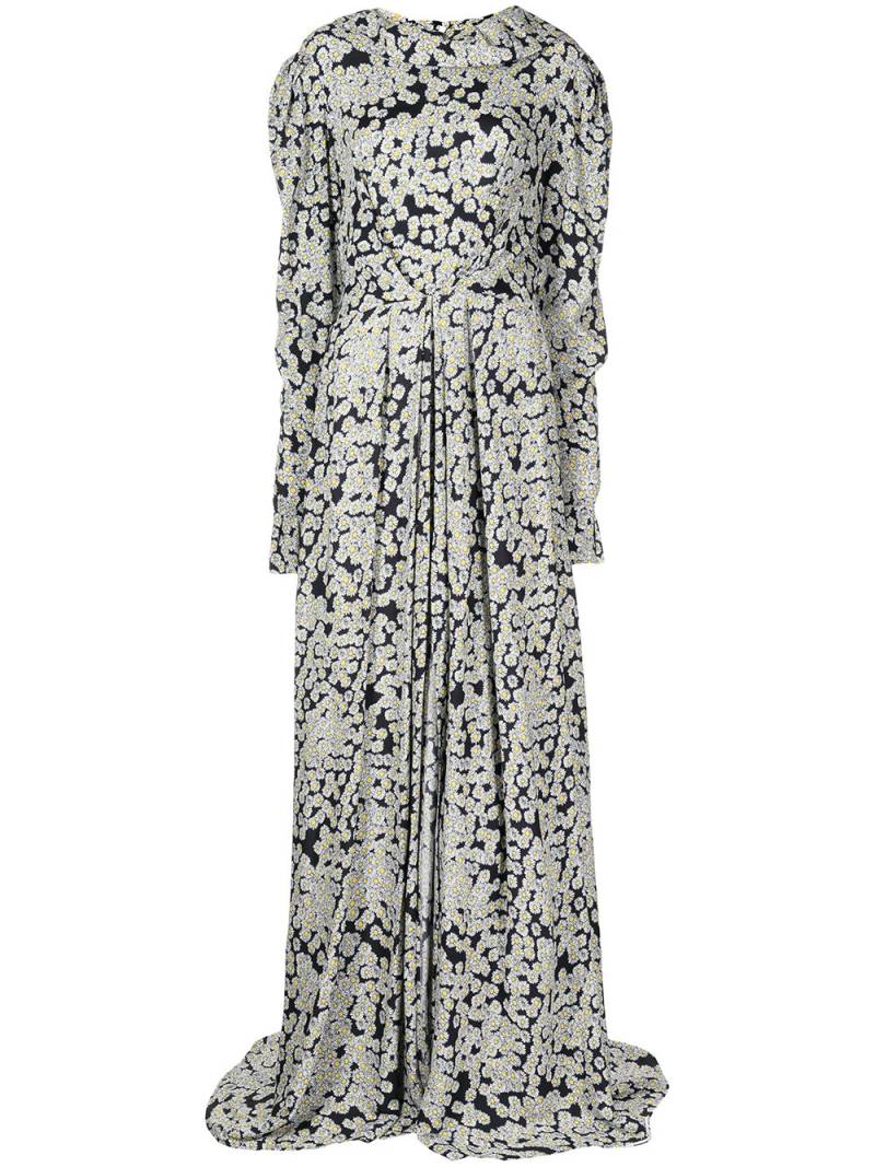 Natasha Zinko daisy-print floor-length dress - Black von Natasha Zinko