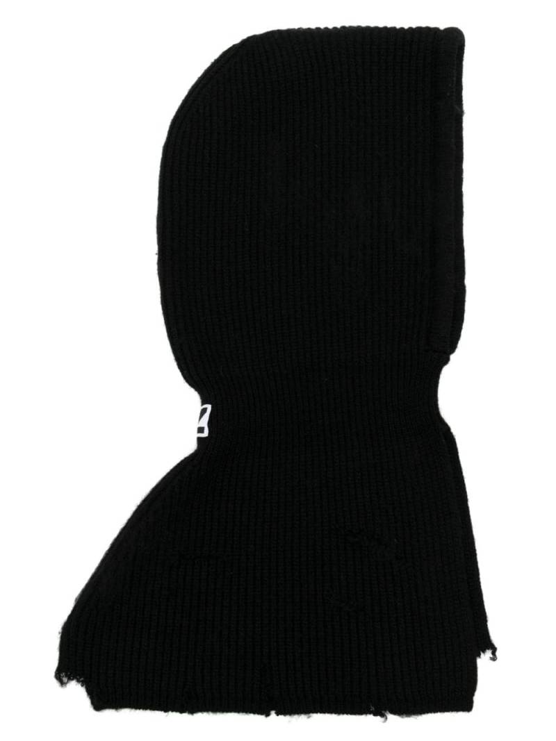 Natasha Zinko distressed knitted hood - Black von Natasha Zinko