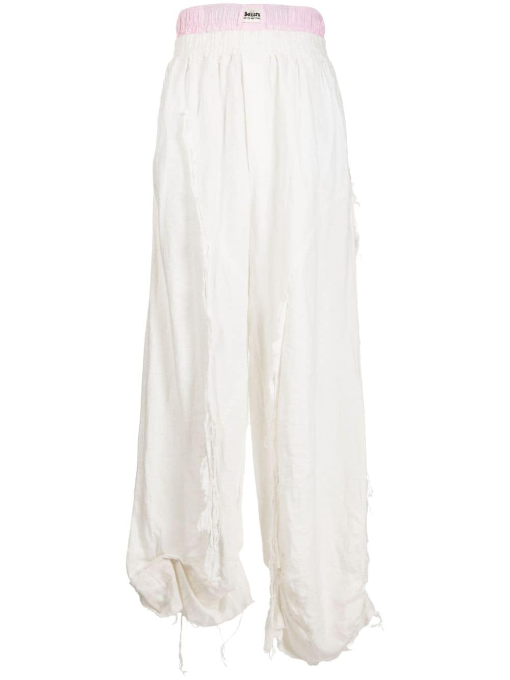 Natasha Zinko double-waist hemp track pants - White von Natasha Zinko