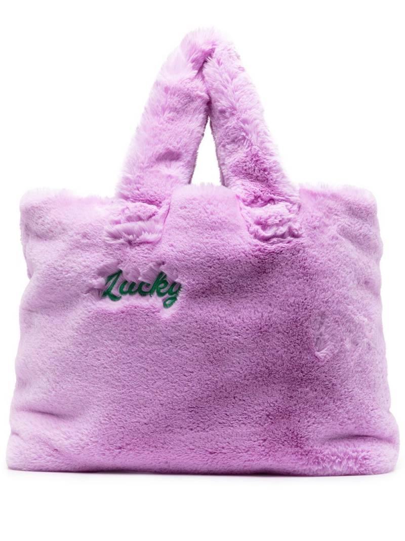 Natasha Zinko faux-fur Lucky tote bag - Purple von Natasha Zinko