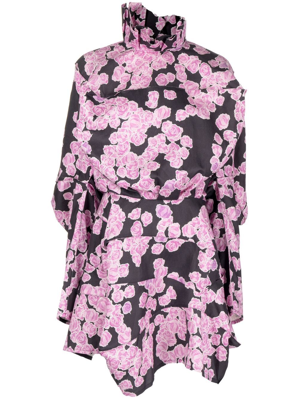 Natasha Zinko floral-print box shirt dress - Black von Natasha Zinko