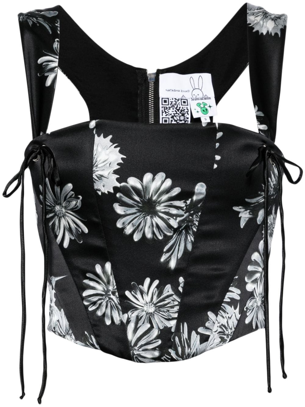 Natasha Zinko floral-print corset top - Black von Natasha Zinko