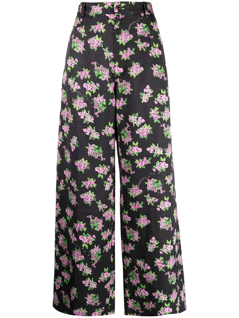 Natasha Zinko floral-print cropped trousers - Black von Natasha Zinko