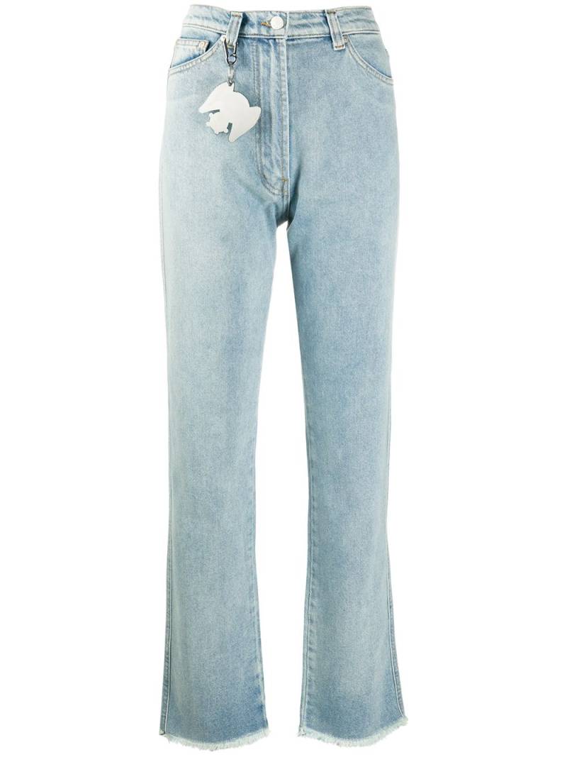 Natasha Zinko frayed flared jeans - Blue von Natasha Zinko