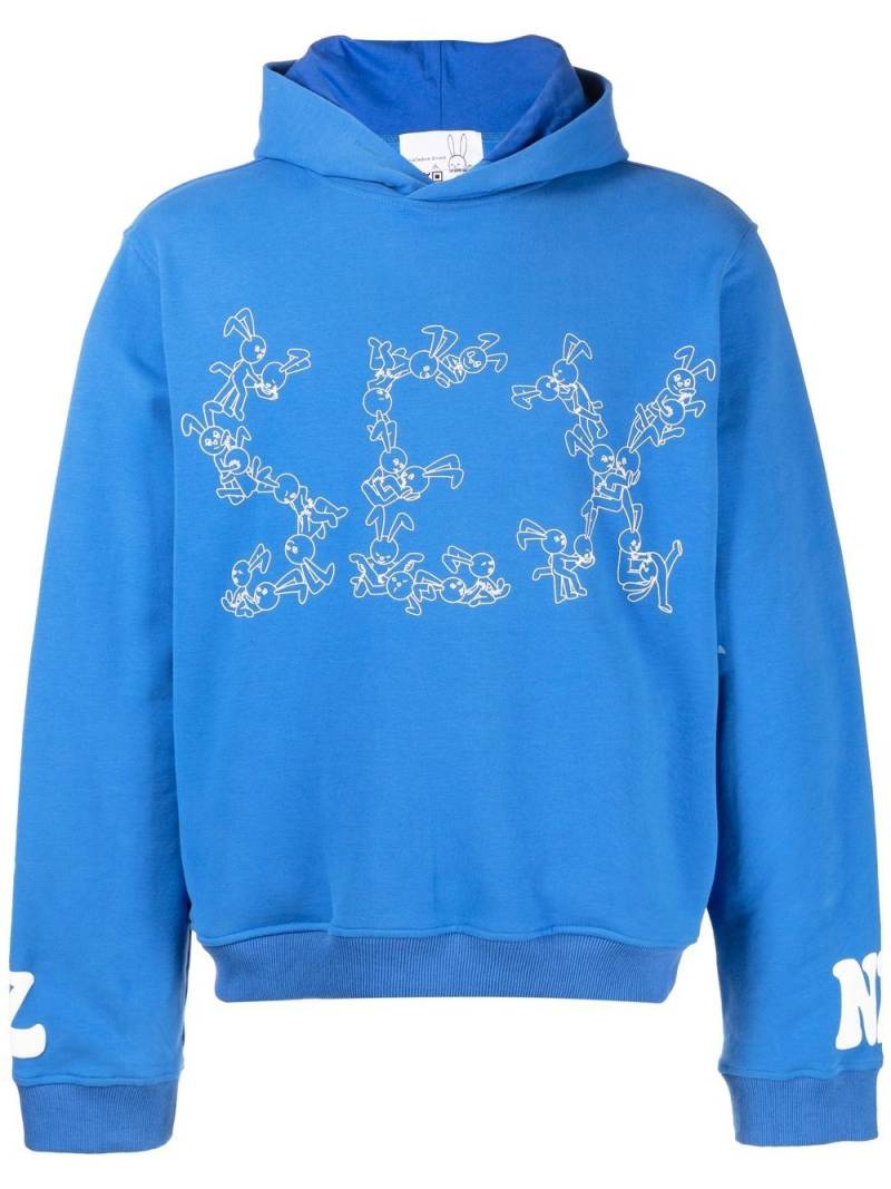 Natasha Zinko graphic-print hoodie - Blue von Natasha Zinko