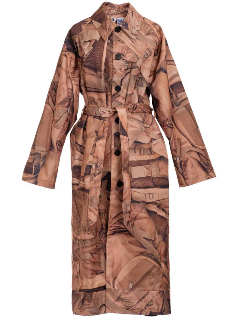 Natasha Zinko graphic-print trench coat - Brown von Natasha Zinko