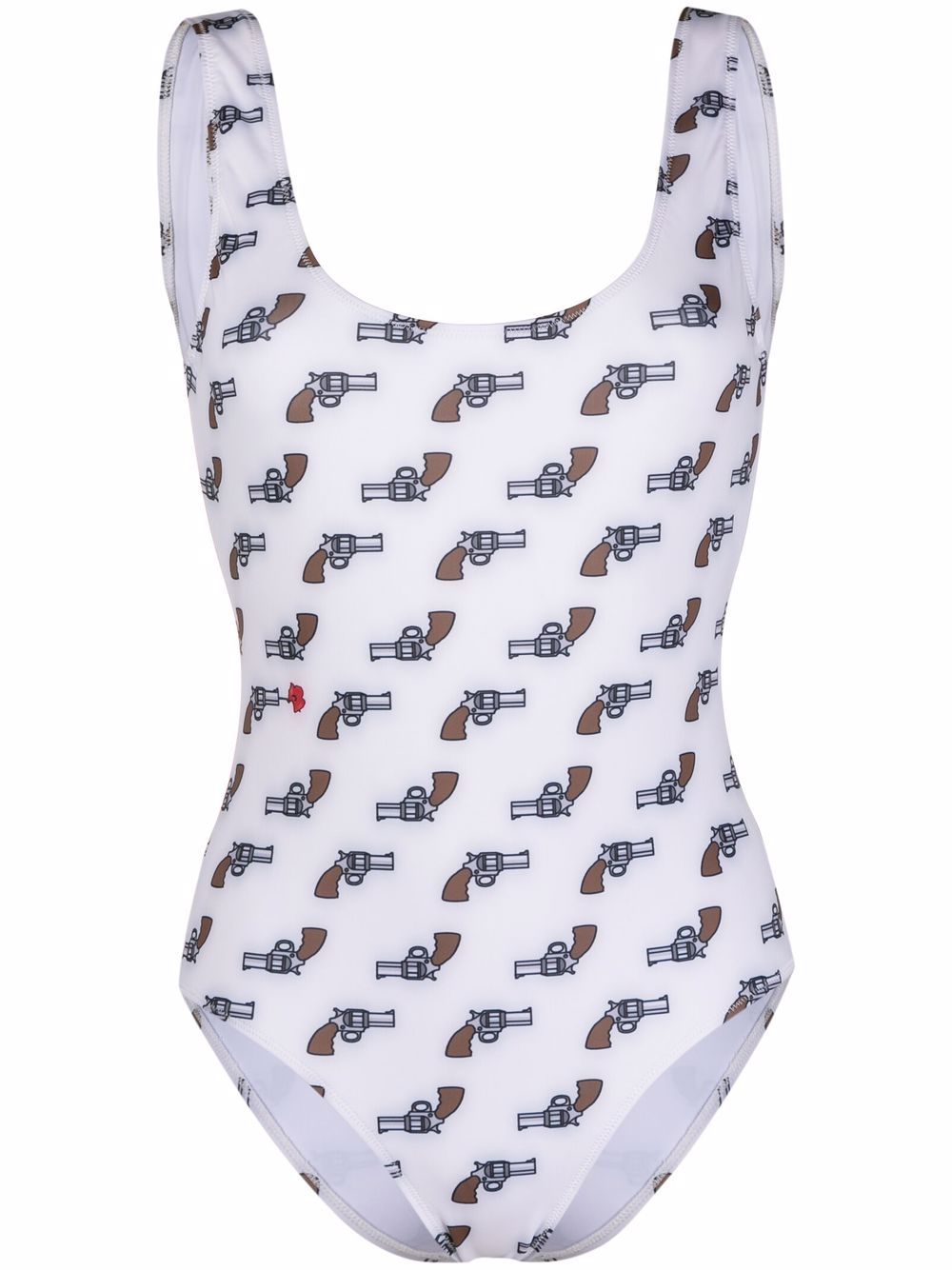 Natasha Zinko gun-print one-piece - White von Natasha Zinko