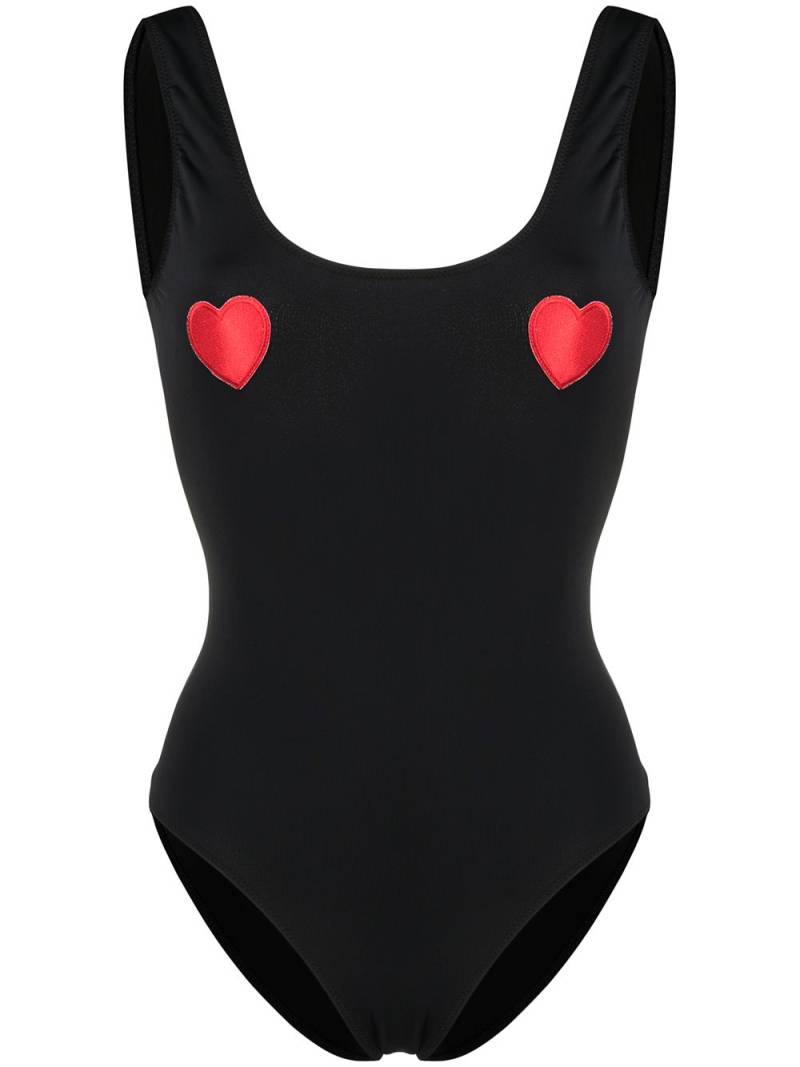 Natasha Zinko heart-appliqué swimsuit - Black von Natasha Zinko