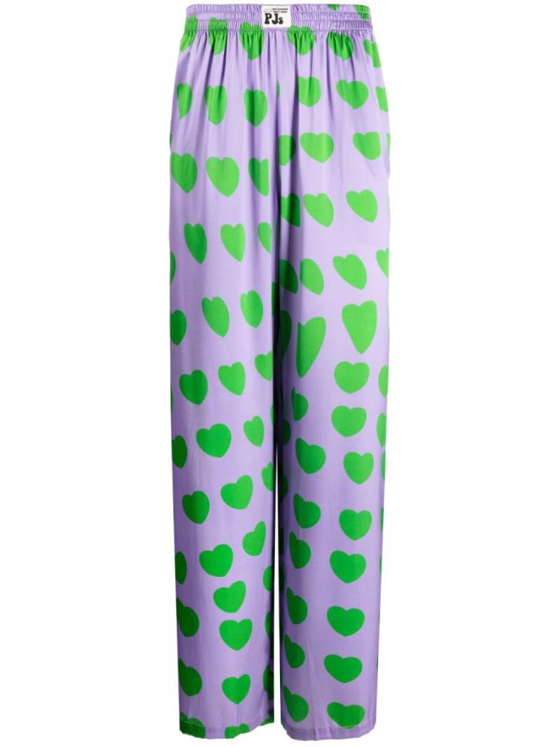 Natasha Zinko heart-print flared-trousers - Purple von Natasha Zinko