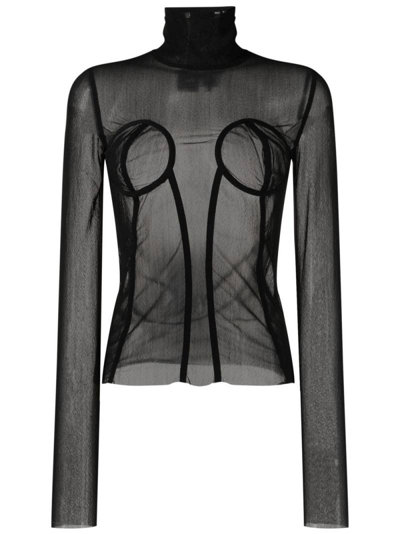 Natasha Zinko high neck mesh top - Black von Natasha Zinko