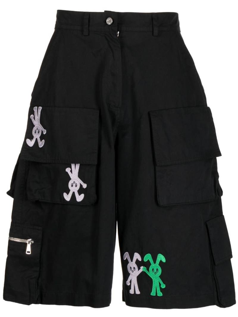 Natasha Zinko logo-embroidered cotton cargo shorts - Black von Natasha Zinko