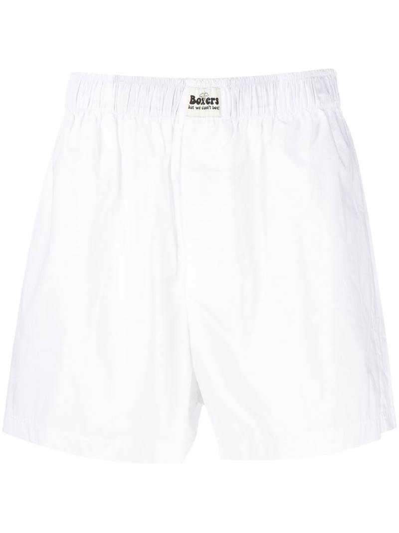 Natasha Zinko logo-patch detail boxer shorts - White von Natasha Zinko