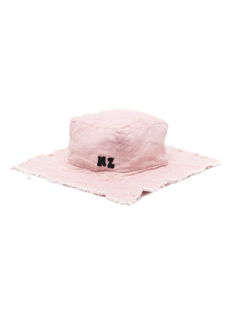 Natasha Zinko logo-patch frayed-brim hat - Pink von Natasha Zinko