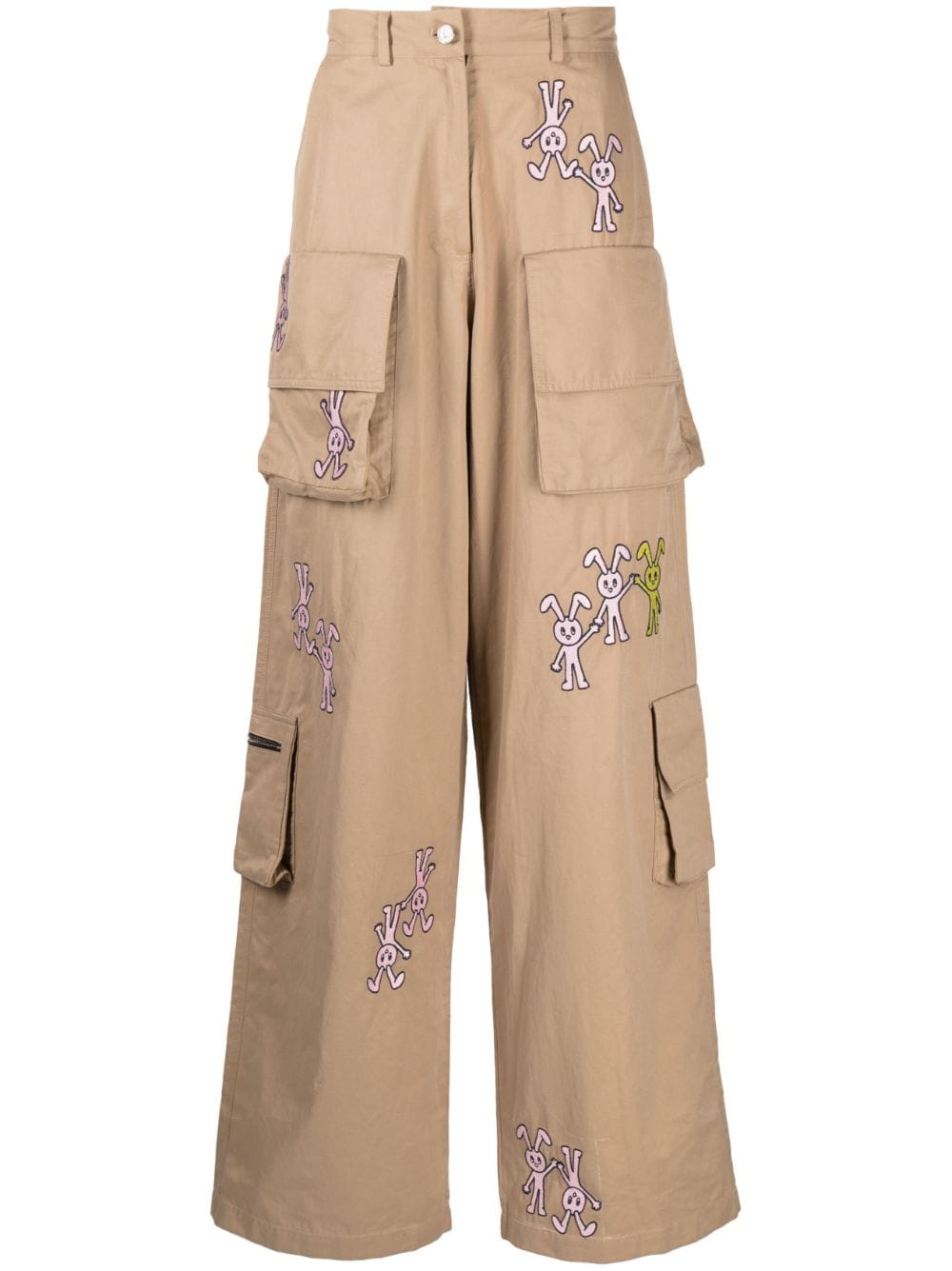 Natasha Zinko logo-print cotton cargo pants - Brown von Natasha Zinko