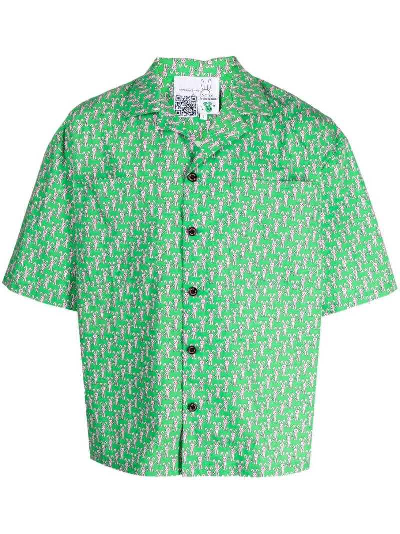 Natasha Zinko logo-print cotton shirt - Green von Natasha Zinko