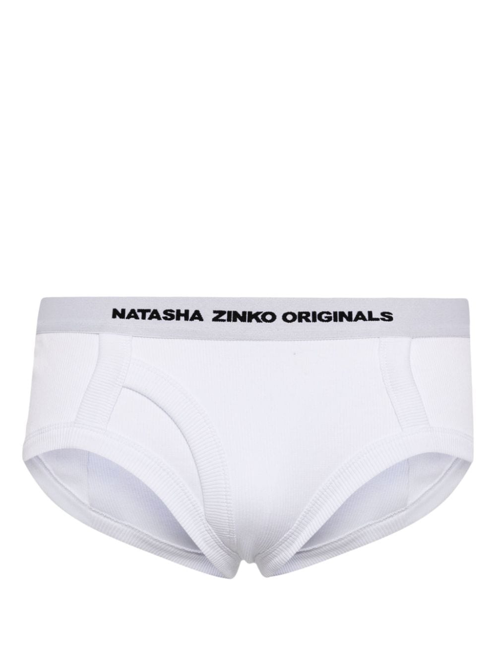 Natasha Zinko logo-waistband stretch-cotton briefs - White von Natasha Zinko