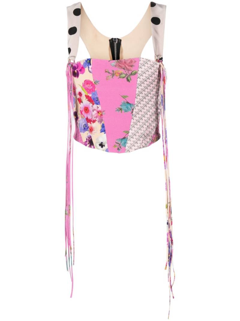 Natasha Zinko patchwork corset top - Pink von Natasha Zinko