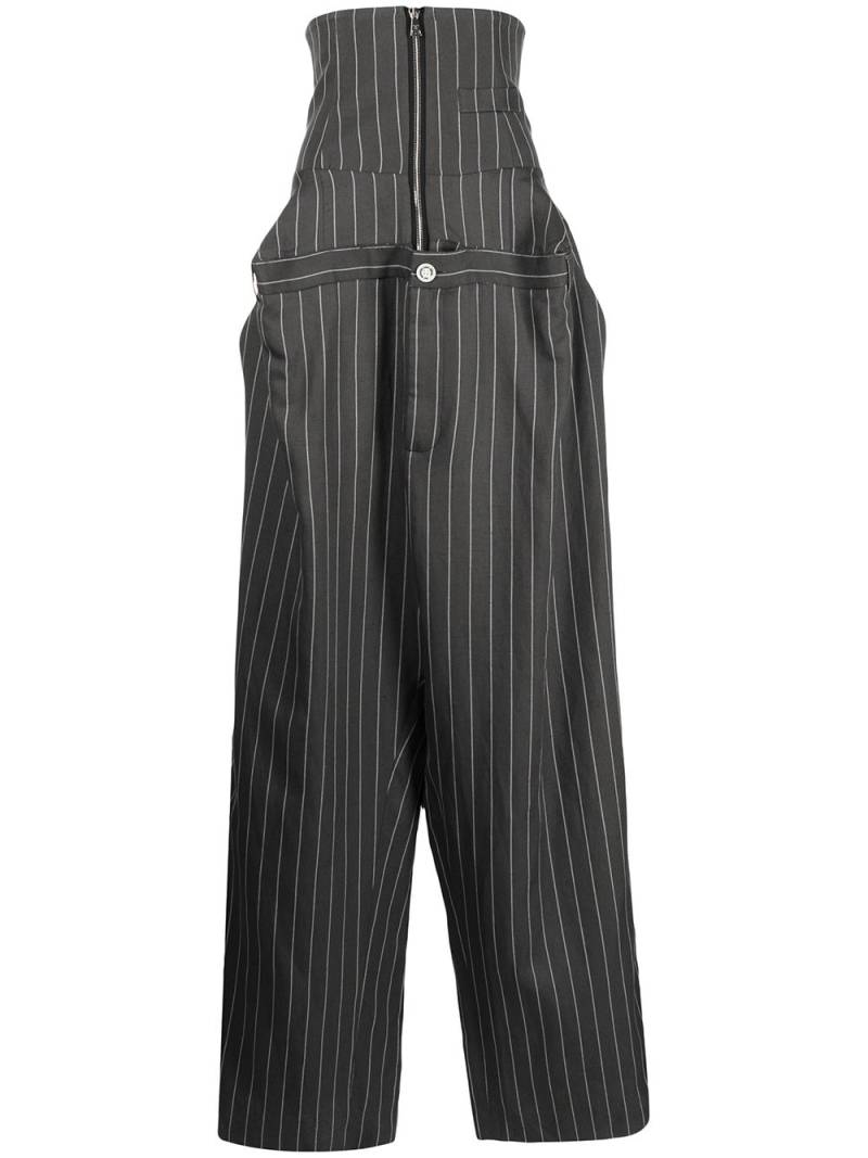 Natasha Zinko pinstripe-print corset boxy trousers - Grey von Natasha Zinko