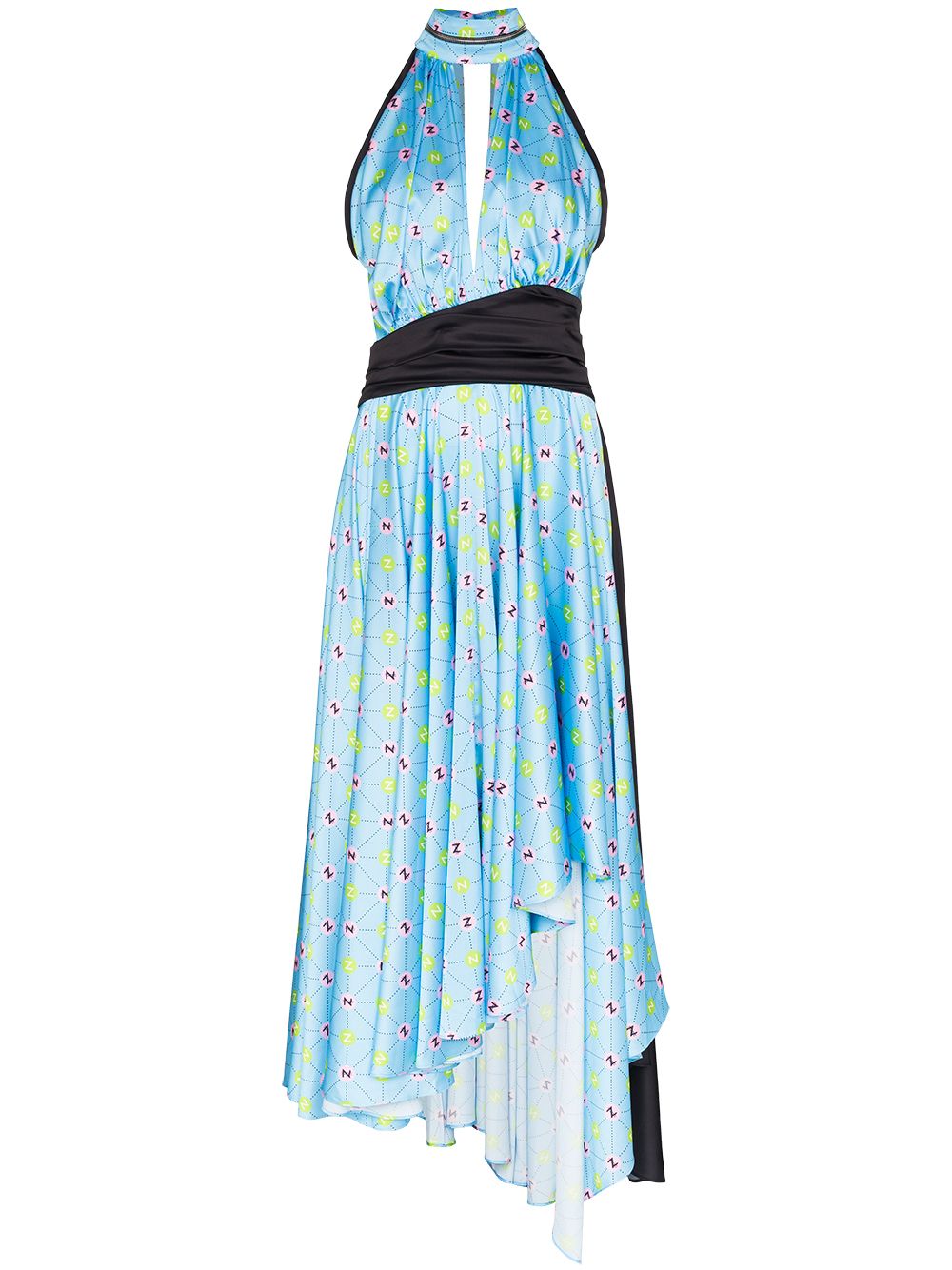 Natasha Zinko printed halterneck dress - Blue von Natasha Zinko