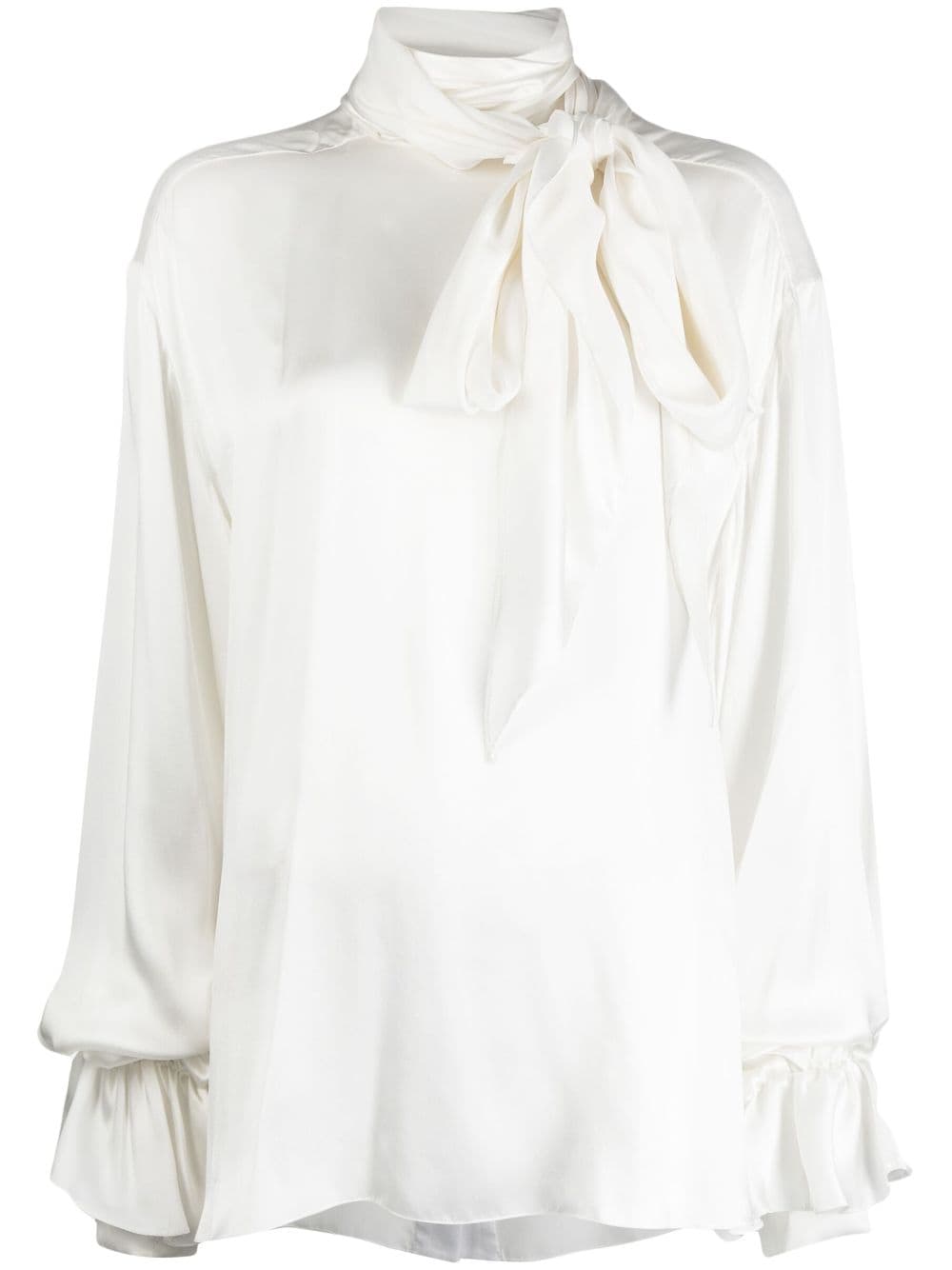 Natasha Zinko pussy-bow silk-blend blouse - White von Natasha Zinko