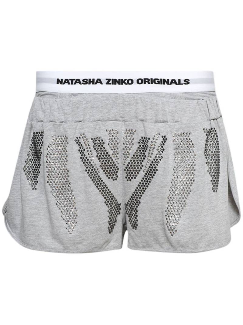 Natasha Zinko rhinestone-embellished shorts - Grey von Natasha Zinko