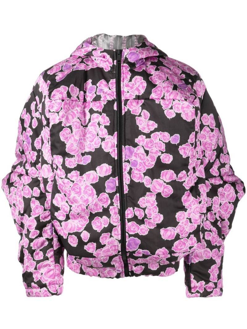 Natasha Zinko rose-print puffer jacket - Purple von Natasha Zinko