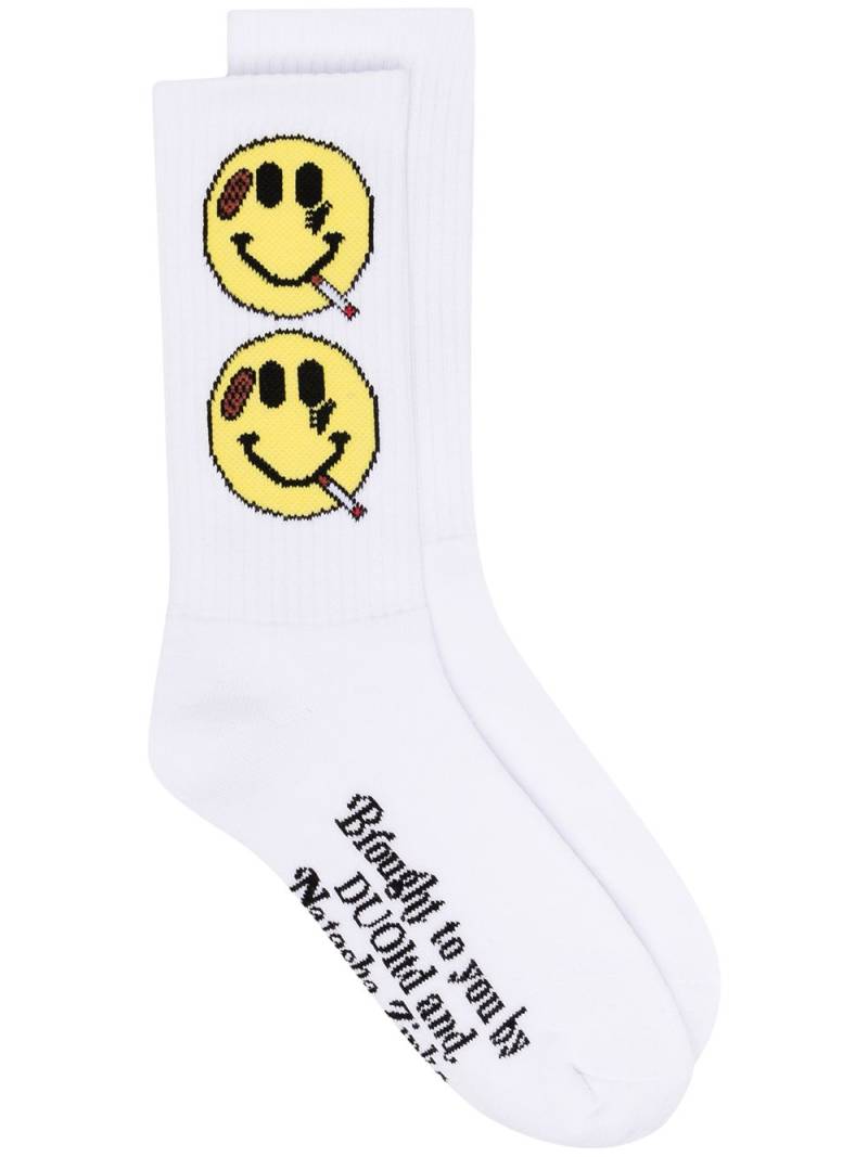 Natasha Zinko smiley knit socks - White von Natasha Zinko