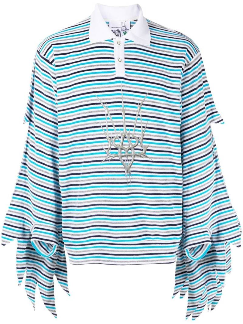 Natasha Zinko striped wing-sleeve sweatshirt - Blue von Natasha Zinko