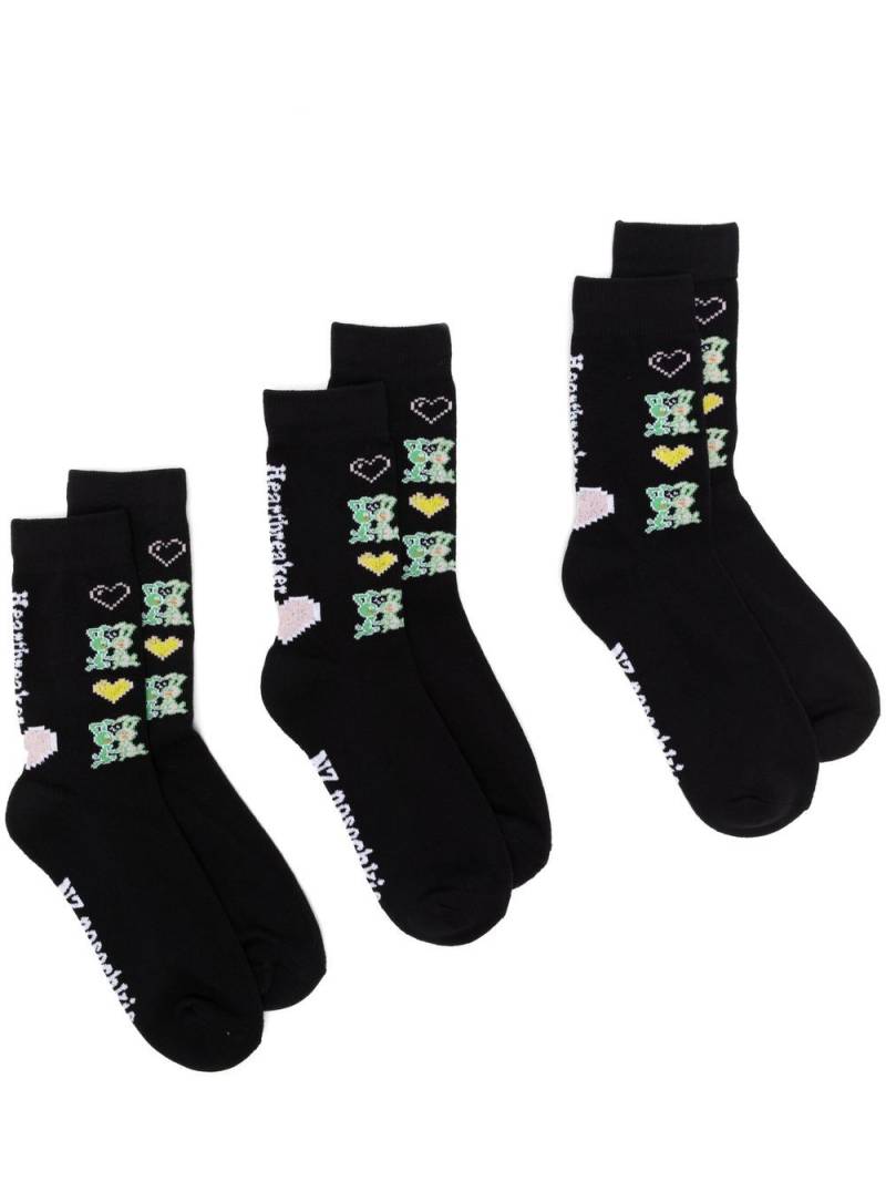 Natasha Zinko three-pack knitted socks - Black von Natasha Zinko