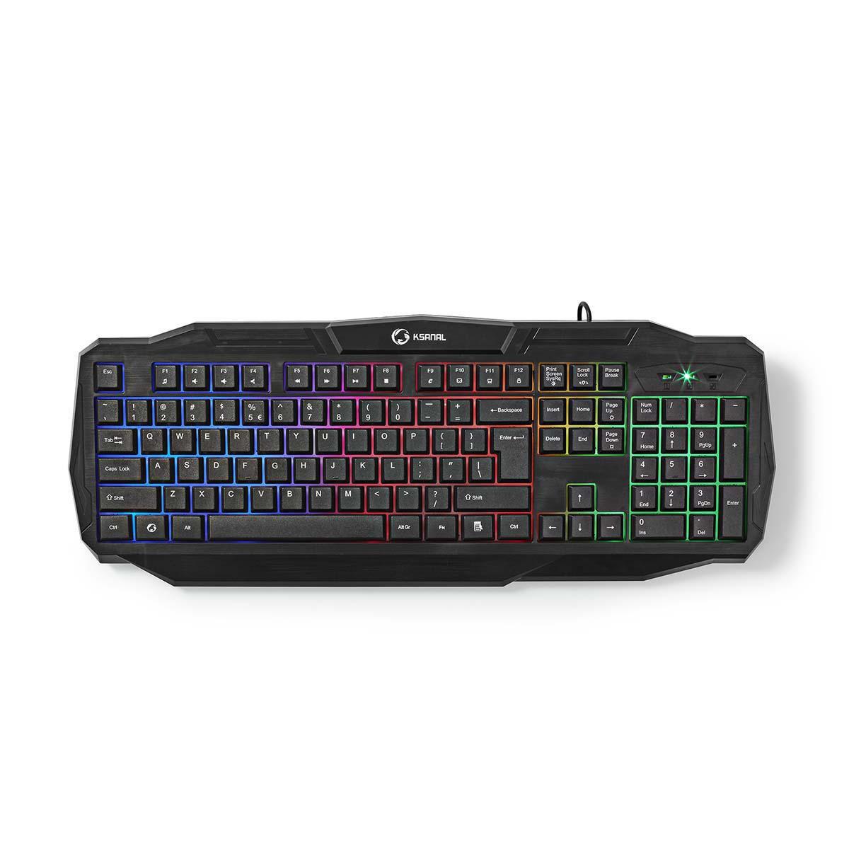 Kabelgebundene Gaming-Tastatur | USB 2.0 | Membrantasten | LED | US International | US Layout | USB-Stromversorgung | Länge des Stromkabels: 1,50 m |... von Nedis