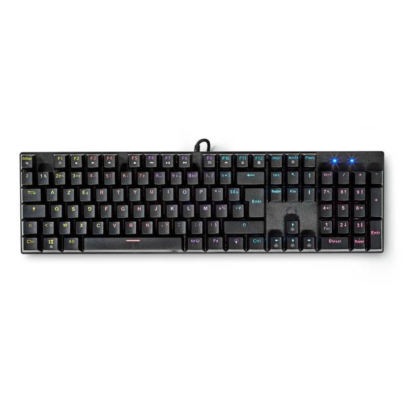 Verkabelte Gaming-Tastatur | USB Typ-A | Mechanische Tasten | LED | AZERTY | FR-Layout | USB-Stromversorgung | Länge des Stromkabels: 1,50 m | Gaming von Nedis