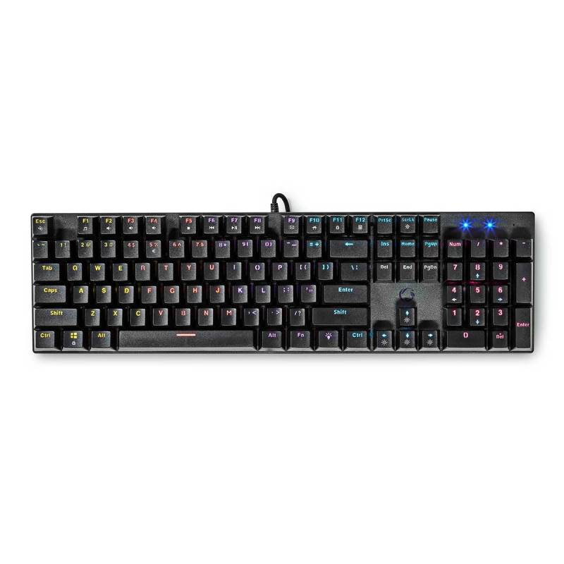 Verkabelte Gaming-Tastatur | USB Typ-A | Mechanische Tasten | LED | QWERTY | US-Layout | USB-Stromversorgung | Länge des Stromkabels: 1,50 m | Gaming von Nedis