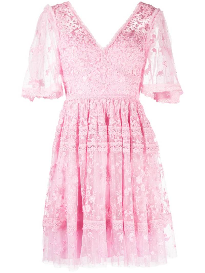 Needle & Thread Sweetheart lace minidress - Pink von Needle & Thread